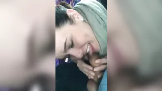 Homemade Blowjob on Crowded Bus with Horny Girlfriend