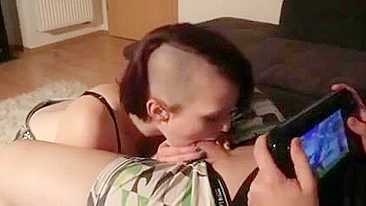 Homemade Porn Video - Shaved Head Slut Sucks Cock & Swallows Cum