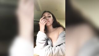 Homemade Sex with Latina Teen Perfect Natural Tits & Gagging