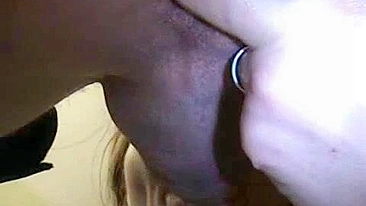 MILF Wife Messy Blowjob with Leather Strap and Cumshot