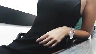 Homemade Masturbation Amateur Porn in Office Dress during Boss' Meeting