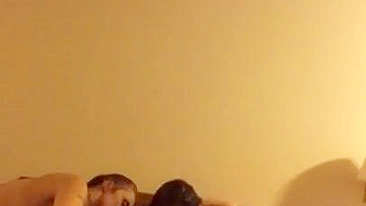 Interracial Step Mom Gives Blowjob to Son Black Friend in Homemade Group Sex