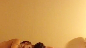 Interracial Step Mom Gives Blowjob to Son Black Friend in Homemade Group Sex