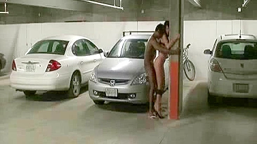 Public Exhibitionist Couple Wild Homemade Sex with Lingerie and Heels