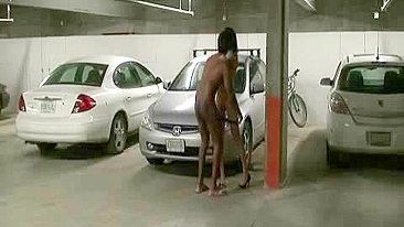 Public Exhibitionist Couple Wild Homemade Sex with Lingerie and Heels