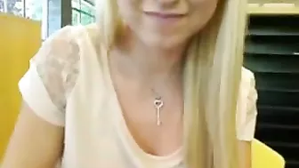 Homemade Squirt Orgasm in Public with Big Tits Teen