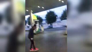 Public Blowjob Exhibition with Girlfriend at Gas Station