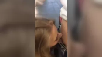 Public Blowjob Exhibition with Girlfriend at Gas Station