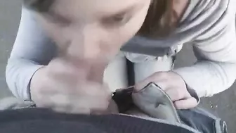 Homemade German Blowjob on Public Street with Cum Swallowed