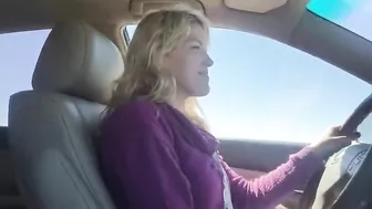 Homemade Car Blowjob with Cum Swallow by Hot Blonde Girlfriend