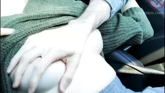 Public Exhibitionist Wife Masturbates Amateur Brunette Milf Outdoors