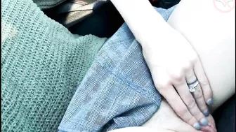 Public Exhibitionist Wife Masturbates Amateur Brunette Milf Outdoors