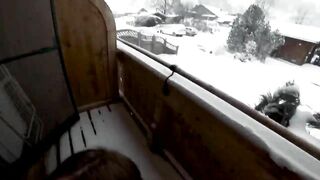 Homemade Amateur Blowjob in the Snow with Cumshot and Swallow