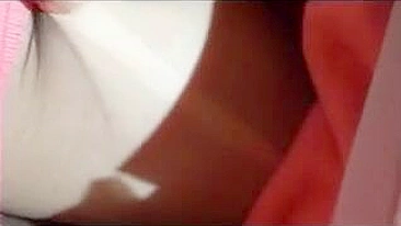 Homemade Blonde Masturbates with Glasses & Dildo in Public Orgasm