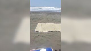 Homemade Beach Sex with Shaved Girlfriends - Amateur Exhibitionist Fun