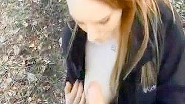 Homemade Outdoor Fucking with Cum Swallowed - Amateur Couple Public Sex