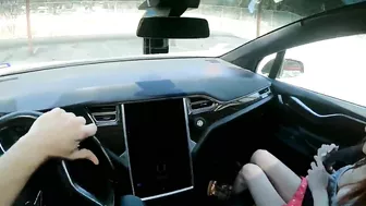 Homemade Car Sex with Redhead Cowgirl - Amateur Fucking on Auto-Pilot