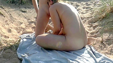 Homemade Beach Fuck with Cum Swallowing MILF Wife