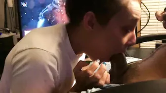 Homemade Amateur Blowjob with Big Dick & Deep Throat by Nympho Girlfriend