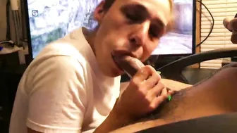 Homemade Amateur Blowjob with Big Dick & Deep Throat by Nympho Girlfriend