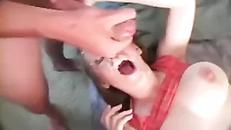 Homemade Amateur Gets Big Dick Facial with Cum Shot