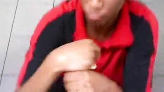 Homemade Blowjob at Work with Cum Swallowed by Ebony Glasses Wearer