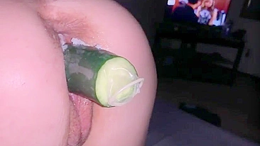 Homemade Slut Fucks with Cucumber and Dirty Toys