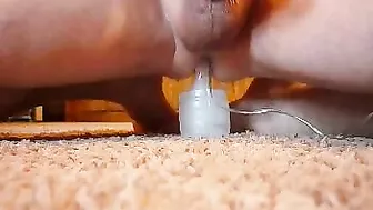 Homemade Gay Male Masturbation with Dildo Anal Cumshot