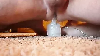 Homemade Gay Male Masturbation with Dildo Anal Cumshot