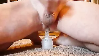 Homemade Gay Male Masturbation with Dildo Anal Cumshot