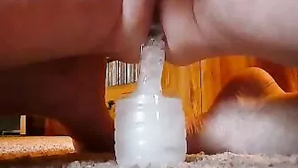 Homemade Gay Male Masturbation with Dildo Anal Cumshot