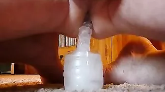 Homemade Gay Male Masturbation with Dildo Anal Cumshot
