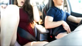 Homemade Blowjob in Car with Stunning Brunette Girlfriend