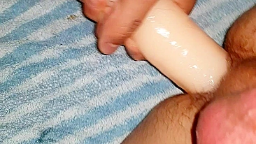 Bisexual Cuck Hubby Anal Fuck with Big Dildo in Homemade Sex