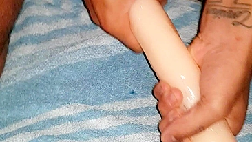 Bisexual Cuck Hubby Anal Fuck with Big Dildo in Homemade Sex