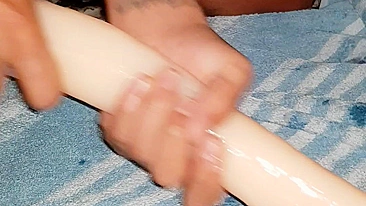 Bisexual Cuck Hubby Anal Fuck with Big Dildo in Homemade Sex
