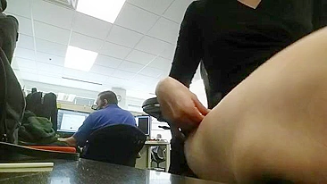 Homemade Masturbation in Upskirt Office Boots