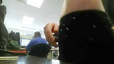 Homemade Masturbation in Upskirt Office Boots