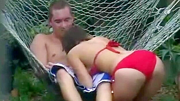 Neighbors' Homemade Outdoor Sex Caught by Voyeur