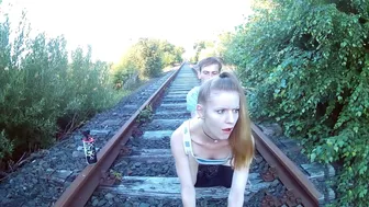 Homemade Outdoor Public Sex with Amateur Couple on Railroad Tracks