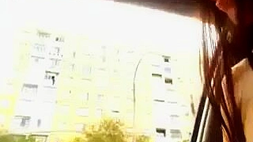 Homemade Masturbation with Brunette Euro Babe in Car Amateur Selfie