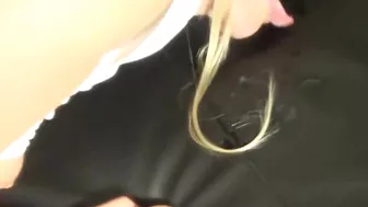 Homemade Porn Video - German Blonde Caught Playing with Panties, Amateur Cum Shot & Eating