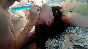 Homemade Deepthroat Training with Submissive Girlfriend