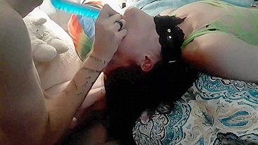 Homemade Deepthroat Training with Submissive Girlfriend