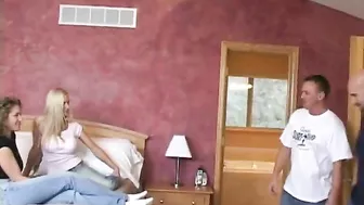 Homemade Lesbian Orgy with Big Tits MILFs & Cuckold Hubbies