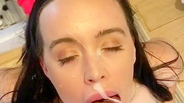 Homemade Amateur Big Load Facial with Huge Cumshot Mess