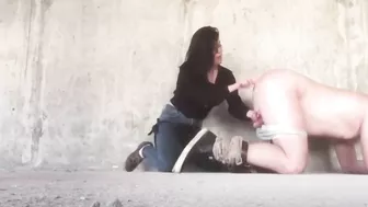 Female Dominates with Outdoor Strapon Pegging in Amateur Homemade Sex