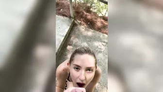 Homemade Cum Shot Surprise at the Lake - Amateur BJ & Facial