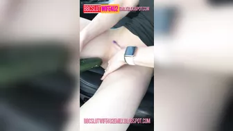 Homemade Masturbation with Big Cucumber & Dildo in Public