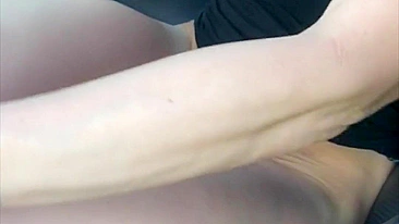 Homemade Masturbation with Big Cucumber & Dildo in Public